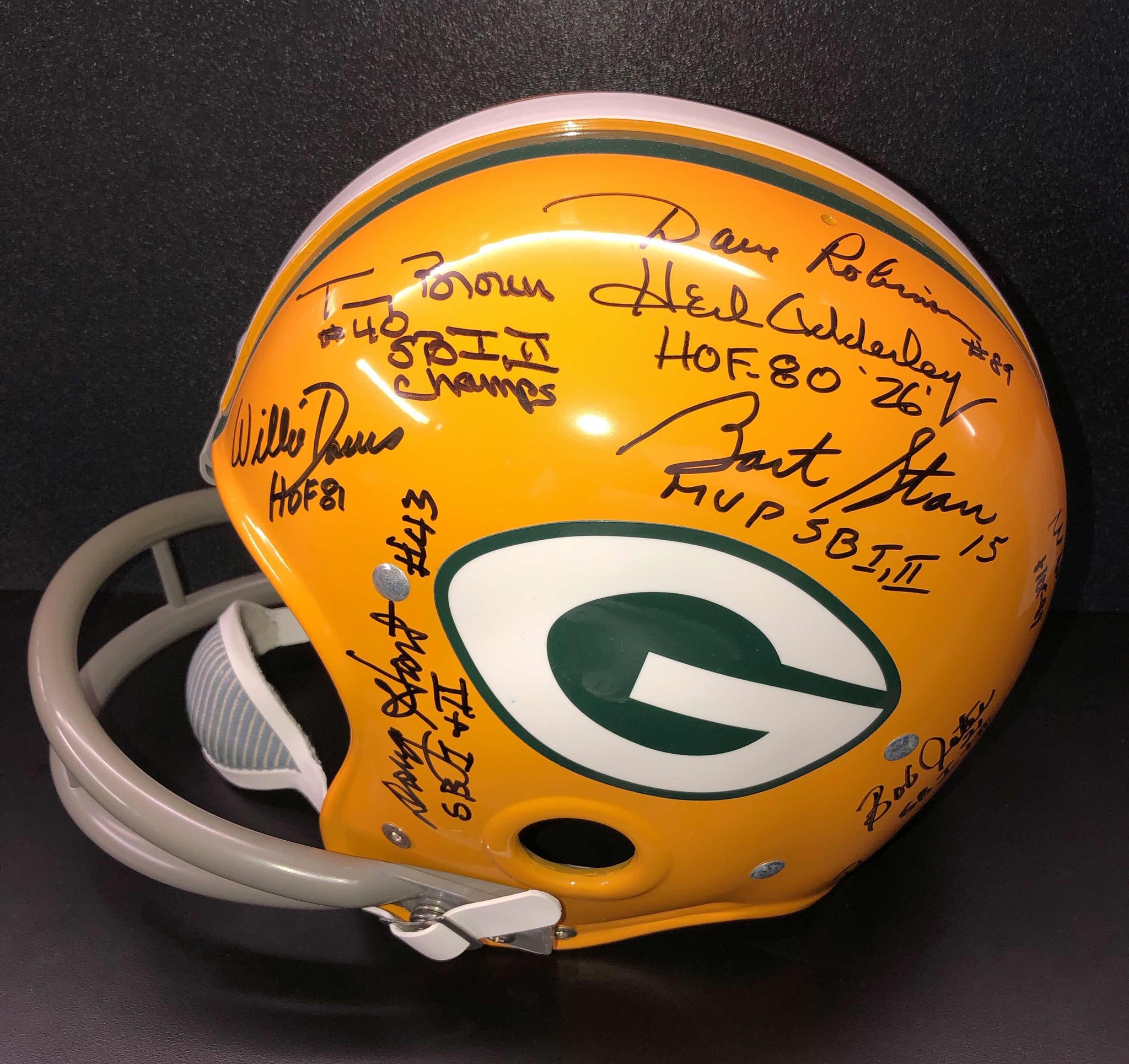 bart starr signed football helmet Super Bowl I & II Green Bay Packers Signed Full-Size Helmet Bart Starr – SportStuff Cards & Collectibles