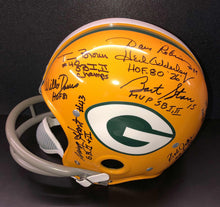 Load image into Gallery viewer, Super Bowl I &amp; II Green Bay Packers Signed Full-Size Helmet Bart Starr - Paul Hornung - Herb Adderley