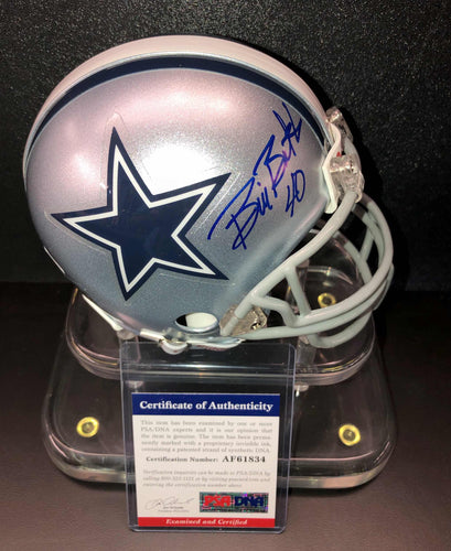 Bill Bates Signed Dallas Cowboys Mini Helmet PSA/DNA Authentication Services Certified
