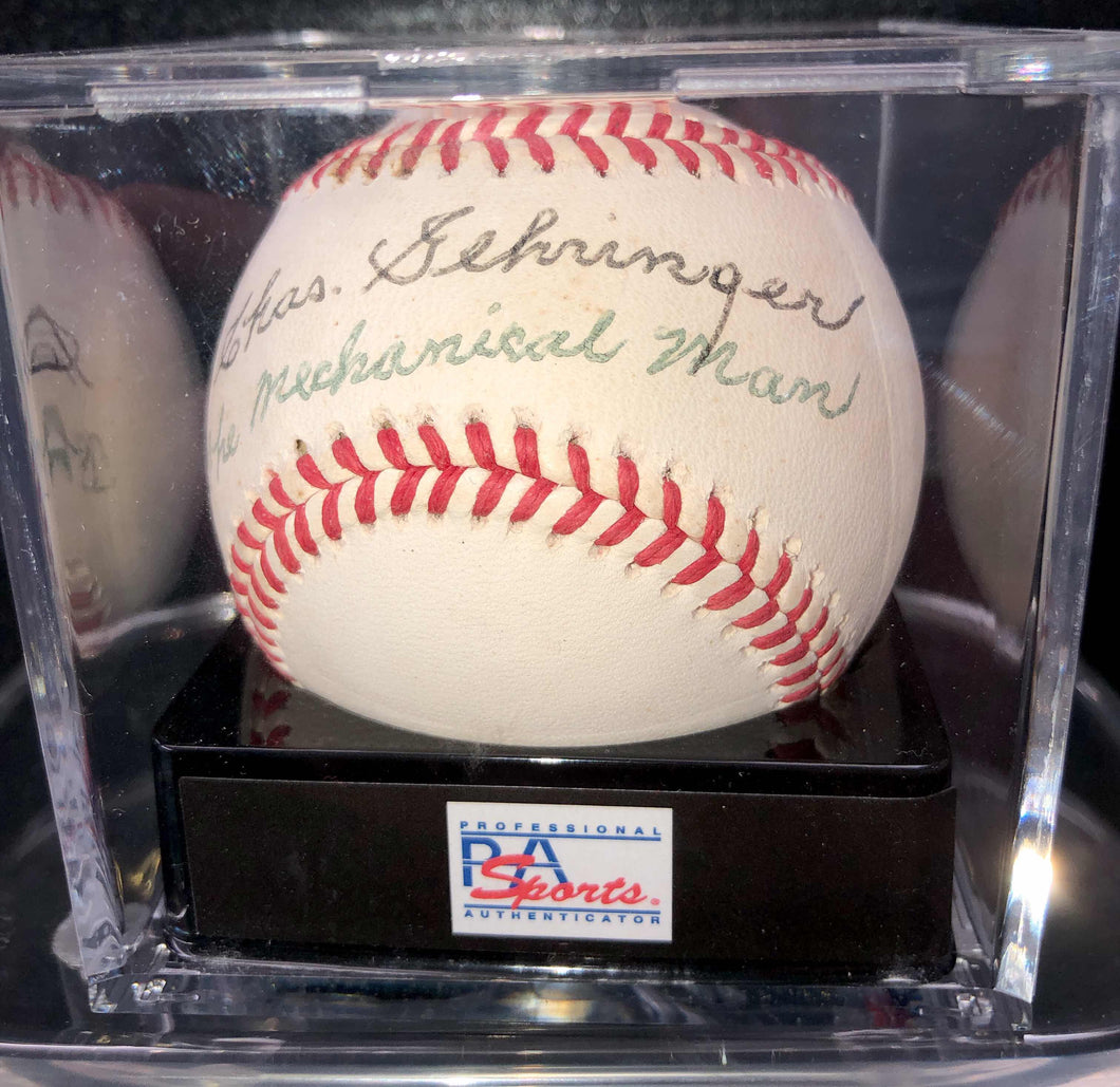 Charlie Gehringer New York Yankees Signed Baseball PSA/DNA Authentication Services Certified