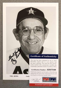 Yogi Berra Signed 5x7 Houston Astros Photo PSA/DNA Authentication Services