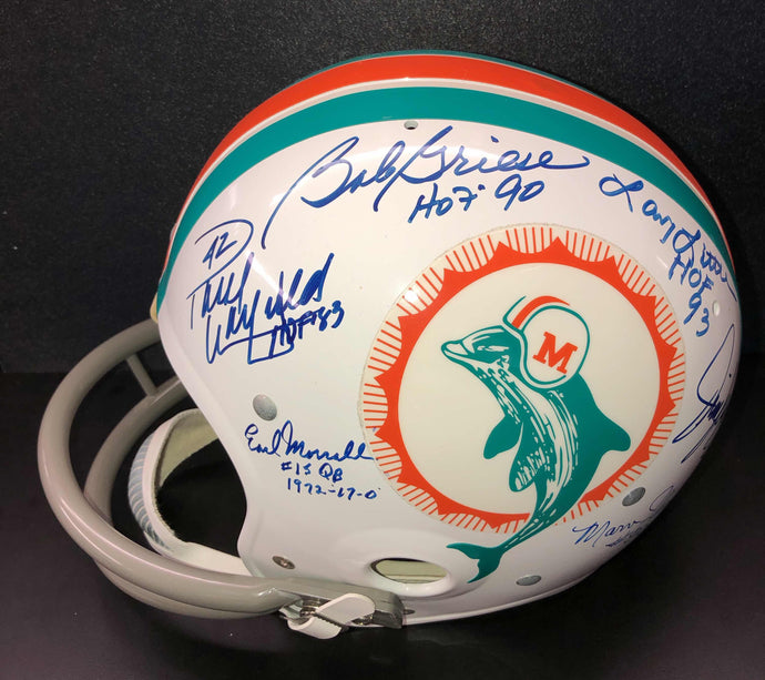 1972 Miami Dolphins Signed Full-Size Helmet Signed Bob Griese - Larry Csonka - Mercury Morris