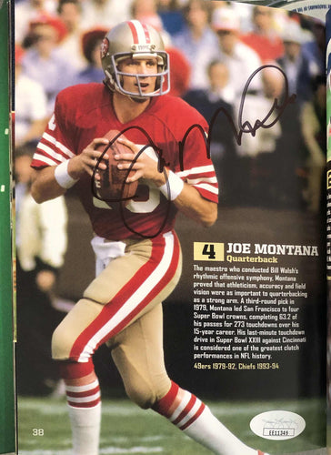 Joe Montana Signed Top 100 NFL Players DVD Collection JSA James Spence Authentication