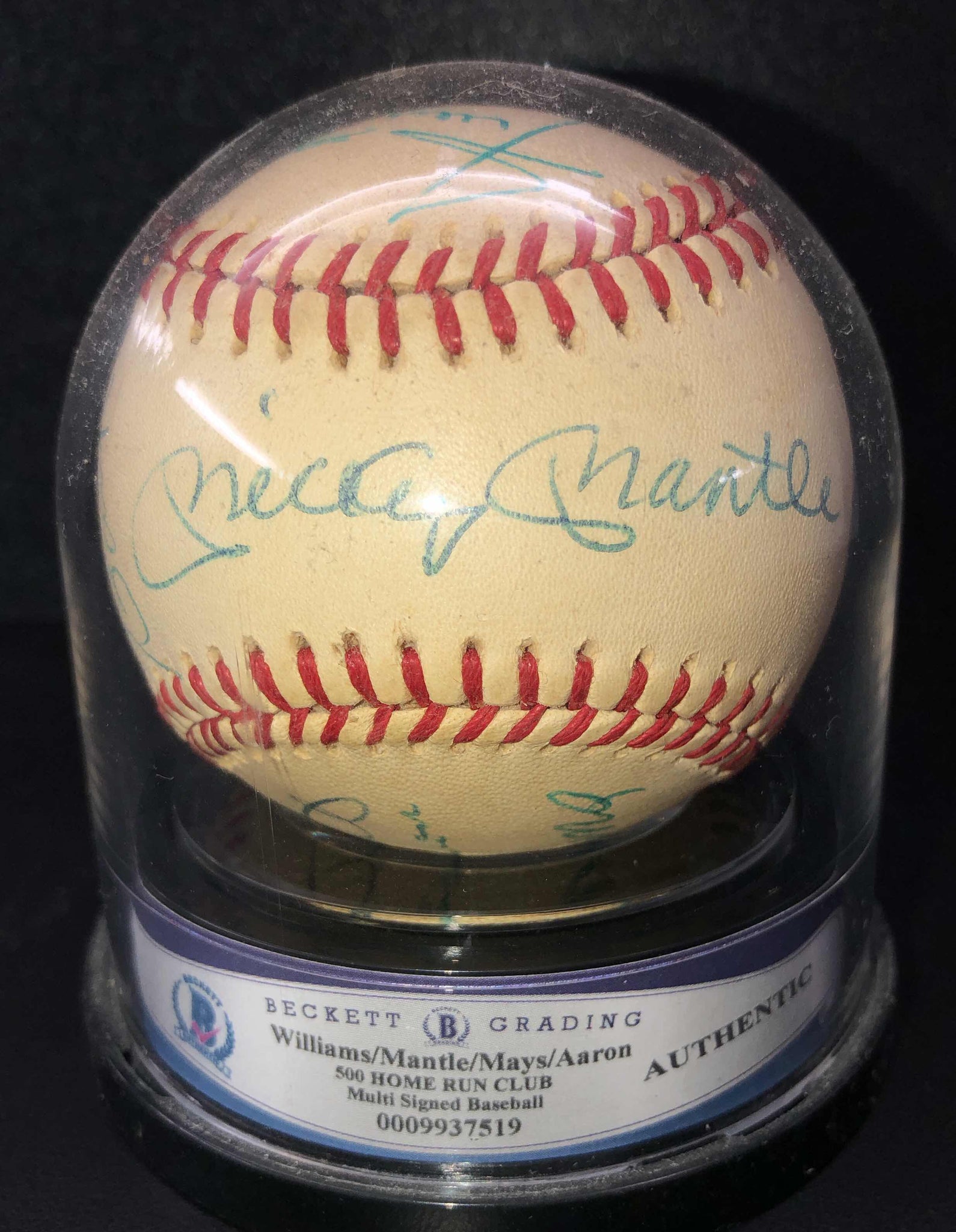 500 HOME RUN CLUB Signed Baseball - Mickey Mantle - Ted Williams