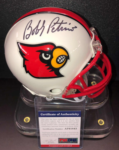 Bobby Petrino Signed Louisville Cardinals Mini Helmet PSA/DNA Authentication Services Certified