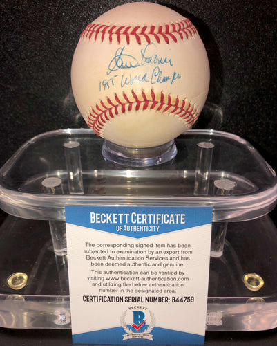 Clem Labine Brooklyn Dodgers Signed Baseball BAS Beckett Authentication Services Certified