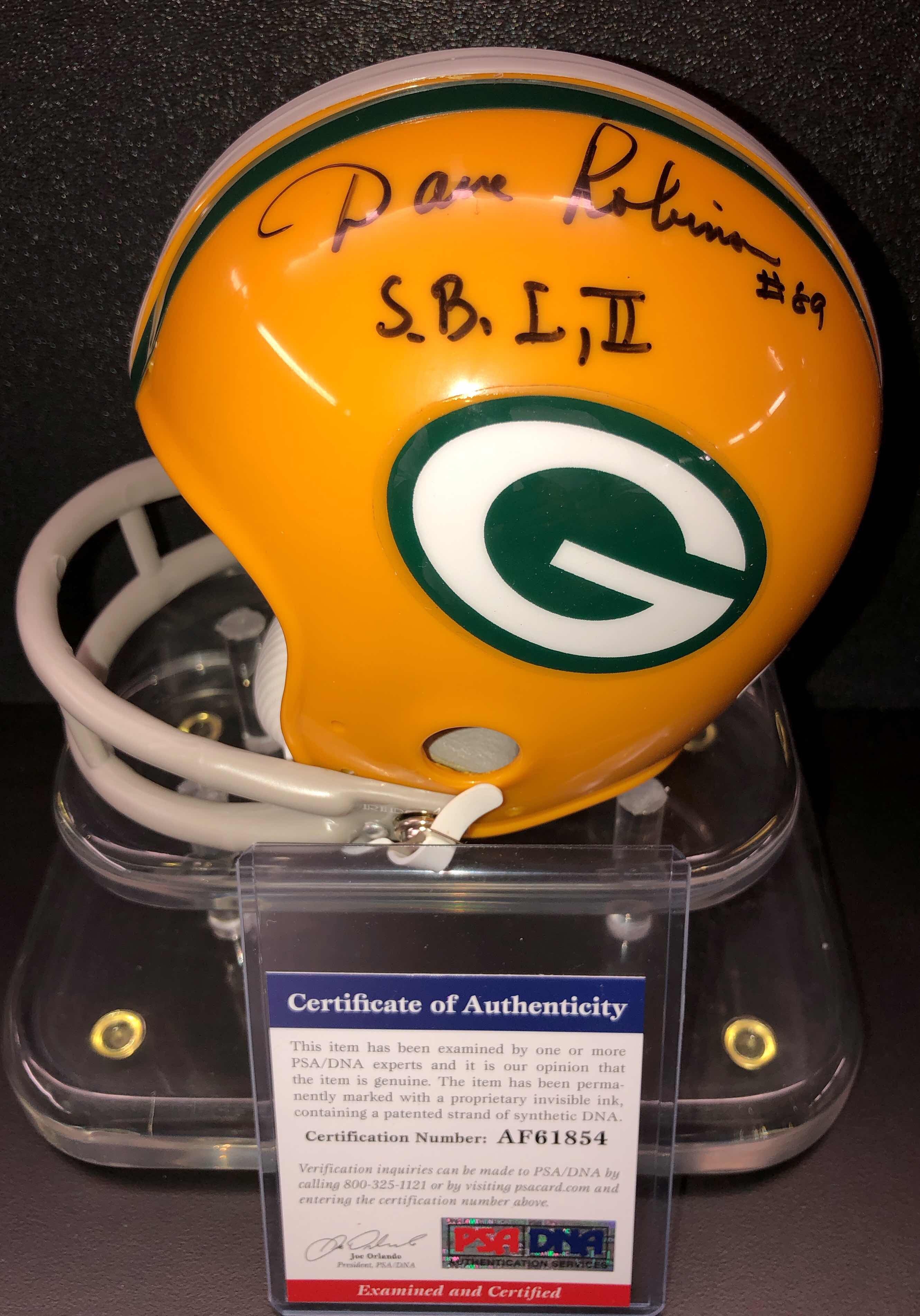 Dave Robinson Signed Green Bay Packers Mini Helmet PSA/DNA Authenticat –  SportStuff Cards & Collectibles