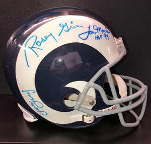 Rosey Grier - Deacon Jones - Lamar Lundy - Merlin Olsen - Tom Mack Signed Full-Size Helmet PSA/DNA