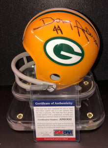 Donny Anderson Signed Green Bay Packers Mini Helmet PSA/DNA Authentication Services Certified