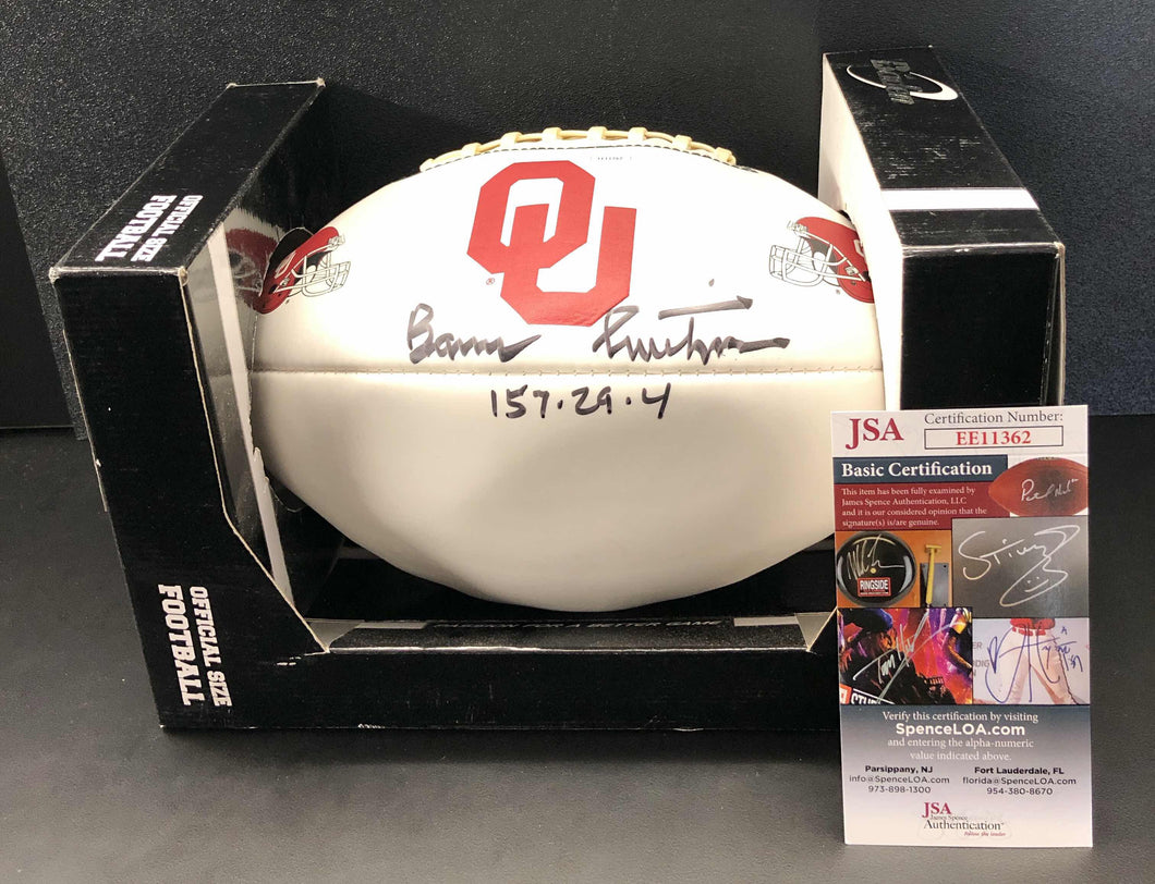 Barry Switzer Signed Oklahoma Sooners Football JSA James Spence Authentication Services Certified