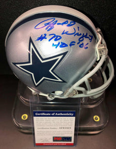 Rayfield Wright Signed Dallas Cowboys Mini Helmet PSA/DNA