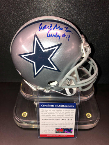 Craig Morton Signed Dallas Cowboys Mini Helmet PSA/DNA Authentication Services Certified
