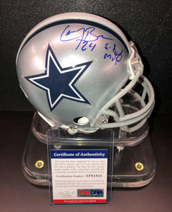 Larry Brown Signed Dallas Cowboys Mini Helmet PSA/DNA