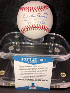 Clete Boyer New York Yankees Signed Baseball BAS Beckett Authentication Services Certified