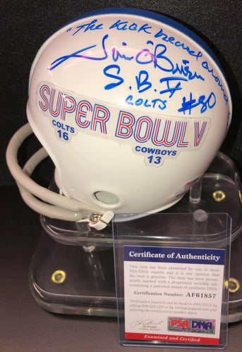 Jim O’Brien Signed Baltimore Colts Mini Helmet PSA/DNA
