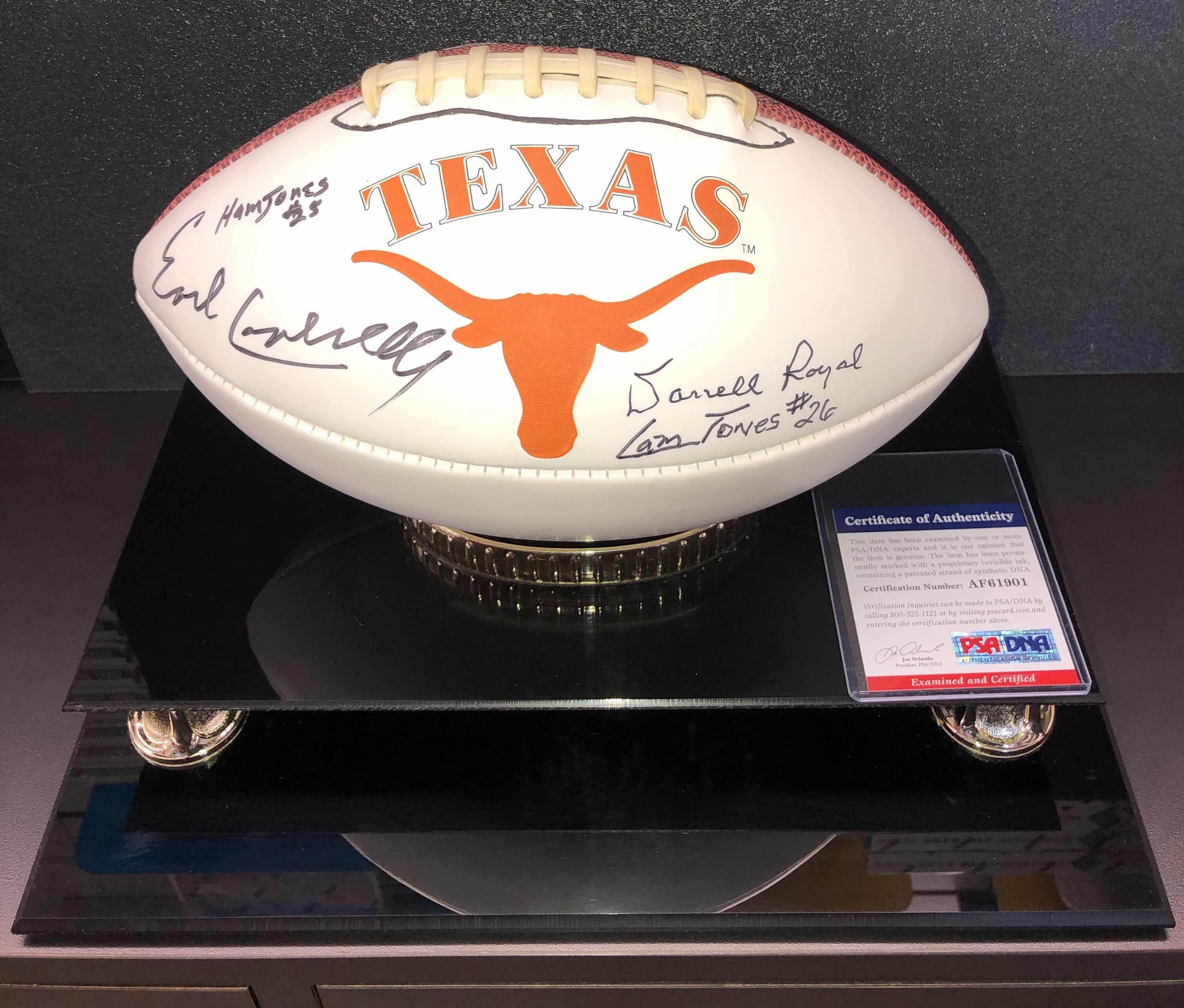Earl Campbell - Darrell Royal Signed Texas Longhorns Football PSA