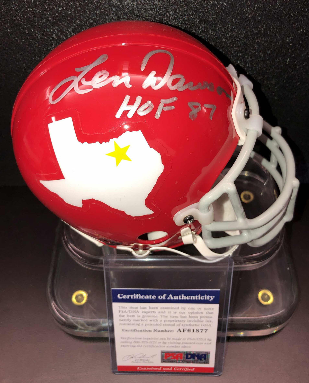 dallas texans football helmet Len Dawson Signed Dallas Texans Mini Helmet PSA/DNA – SportStuff Cards & Collectibles