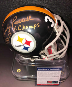 Andy Russell Signed Pittsburgh Steelers Mini Helmet PSA/DNA Authentication Services Certified